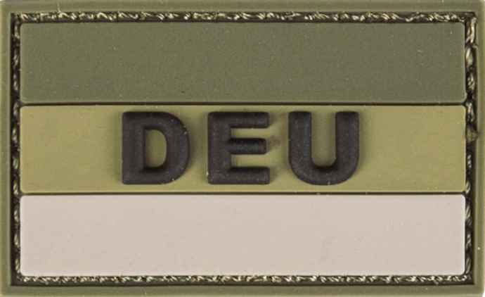 Patch Germany Flag DEU PVC Large 8x5 cm Olive Green + Desert Hook&Loop