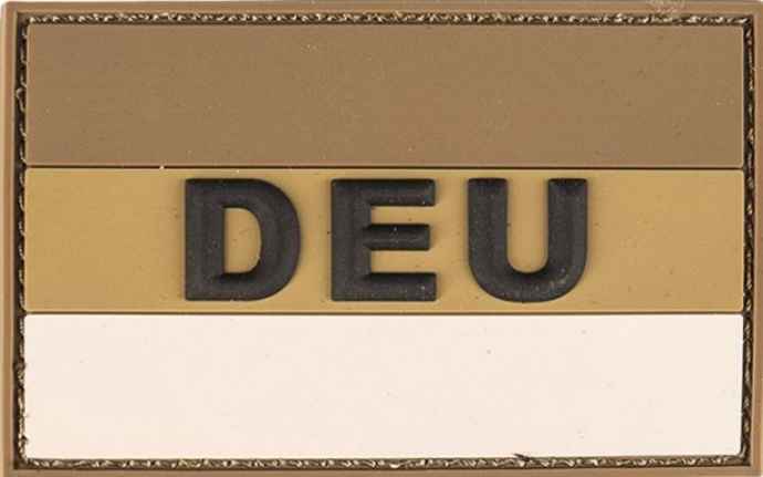 Patch Germany Flag DEU PVC Large 8x5 cm Olive Green + Desert Hook&Loop