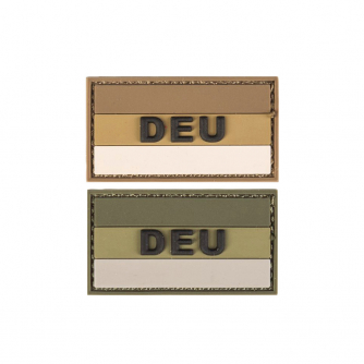 Patch Deutschland Flagge DEU PVC Klein 5,5x3 cm Oliv + Sand mit Klett