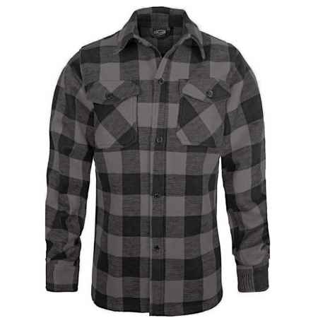 Mil-Tec Holzfällerhemd  Flannel Schwer - Schwarz-Grau