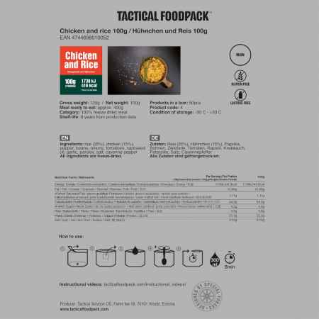 Tactical Foodpack - Reisgericht mit Hühnchen (Hauptmahlzeit)