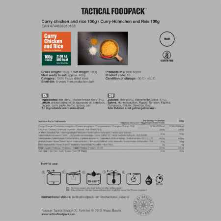 Tactical Foodpack - Curry-Hühnchen mit Reis (Hauptmahlzeit)