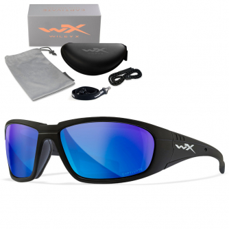 Wiley X - WX Boss Captivate Blue Mirror Matte Black Frame Sonnenbrille