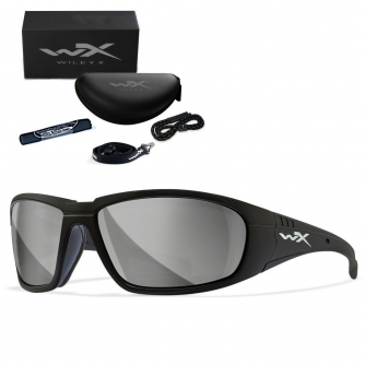 Wiley X - WX Boss Grey Silver Flash Matte Black Frame Sonnenbrille