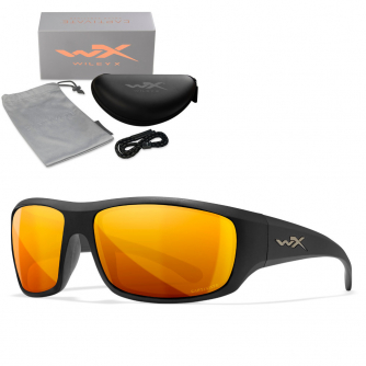 Wiley X - Omega Captivate Bronze Mirror Matte Black Frame  Sunglasses