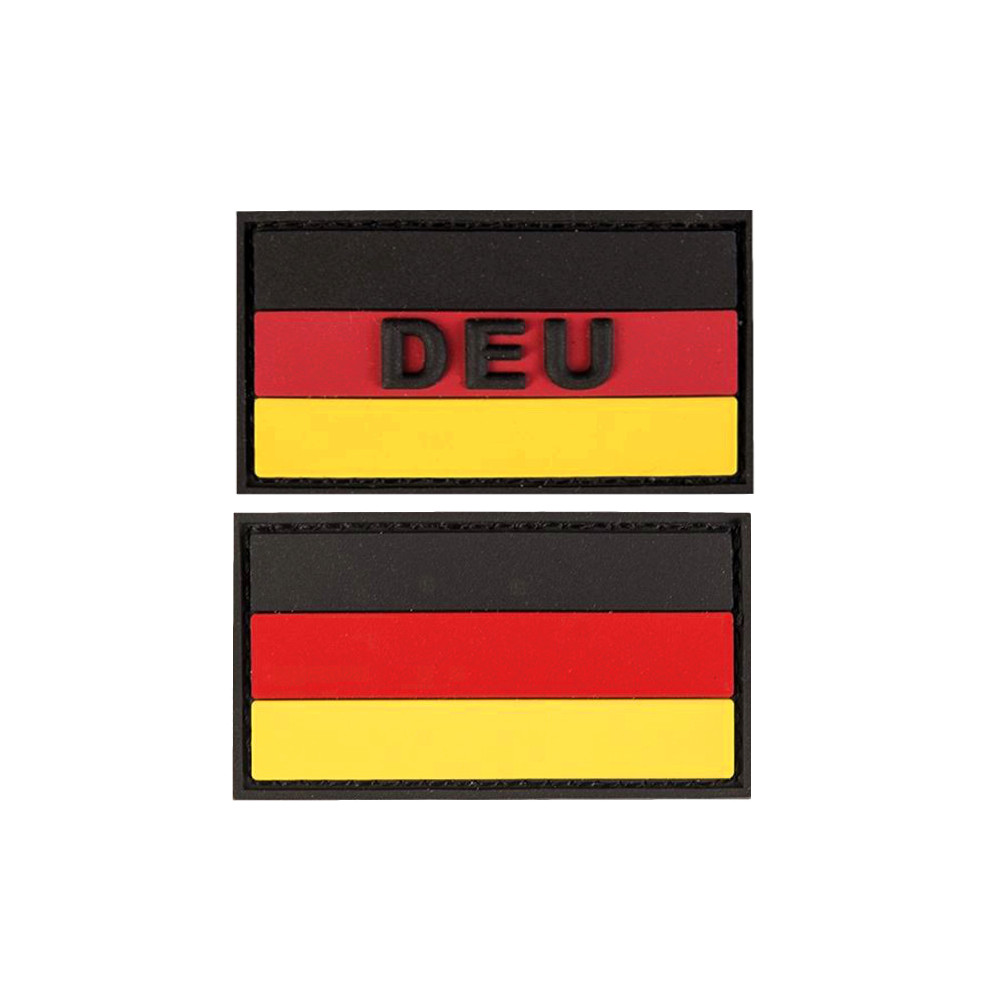 Klett-Abzeichen PVC 3D-Patch Deutschland Flagge DEU klein 5,5 x 3cm Oliv  Desert