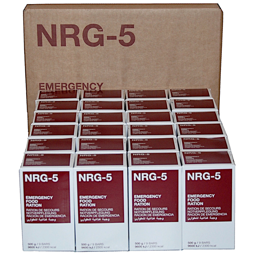 Nrg-5 ® notverpflegung raciones K prepper largo tiempo-notnahrung 500 gramos 9 Riegel