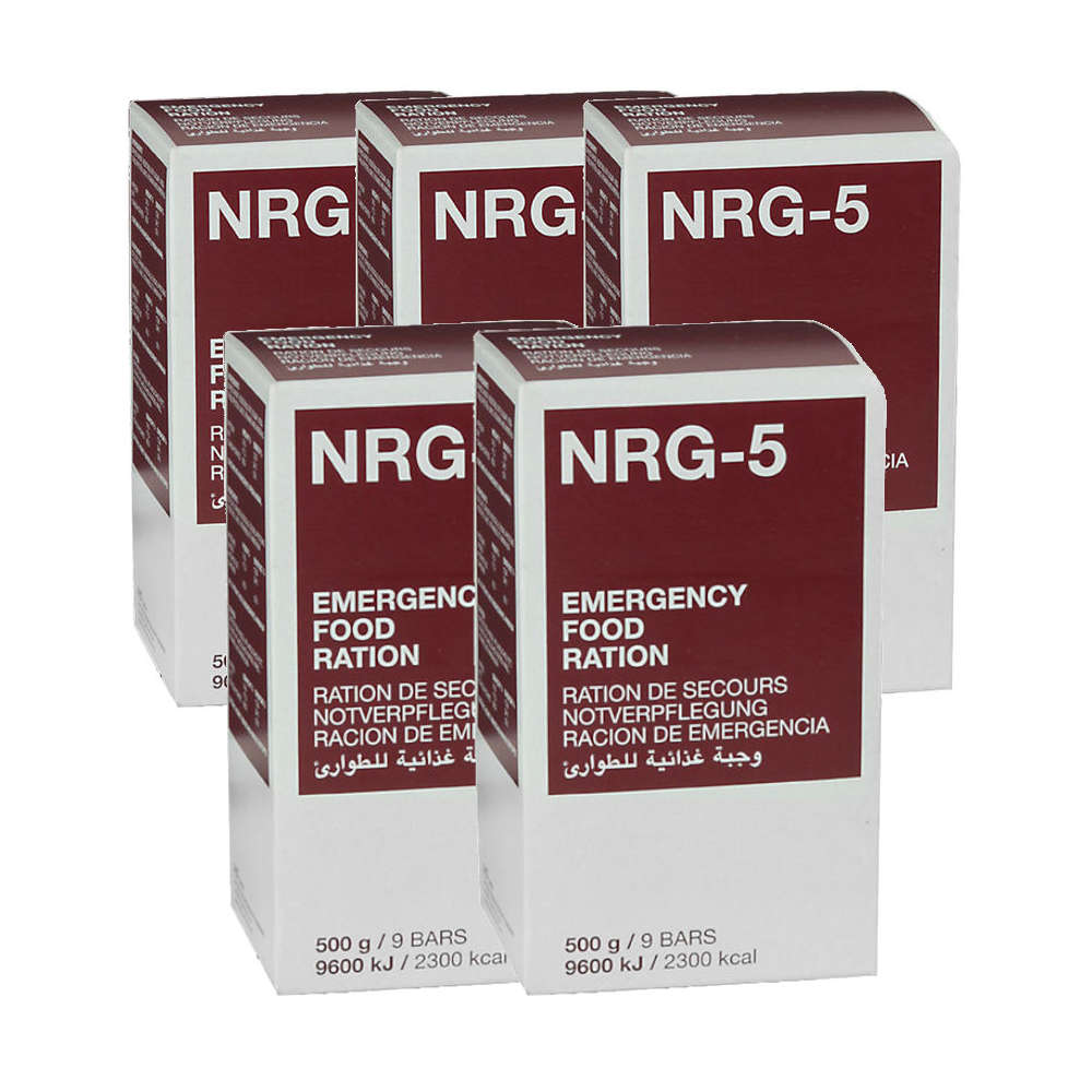 NRG-5 - Ration d'urgence - 2300 kcal - Vegan - Boîte entière de 24 pièces