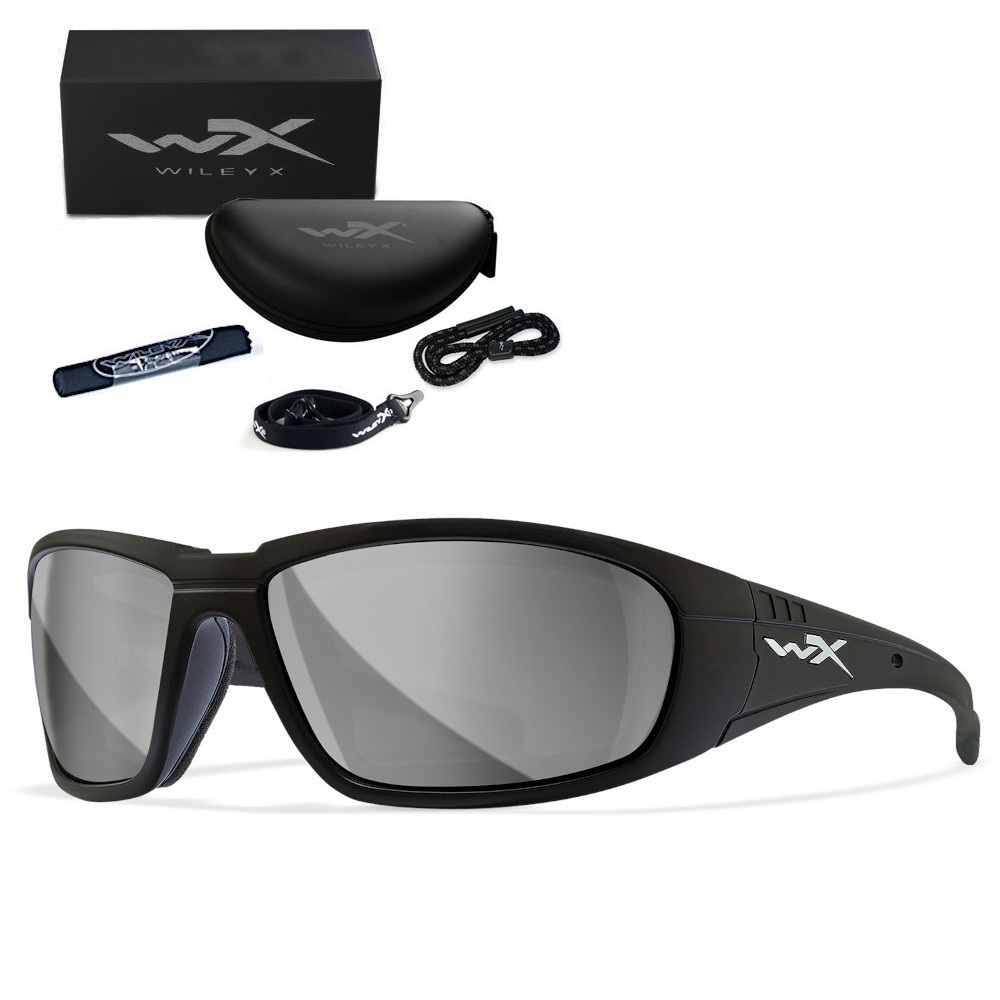 Wiley X - WX Boss Grey Silver Flash Matte Black Frame Sonnenbrille |  Felddepot