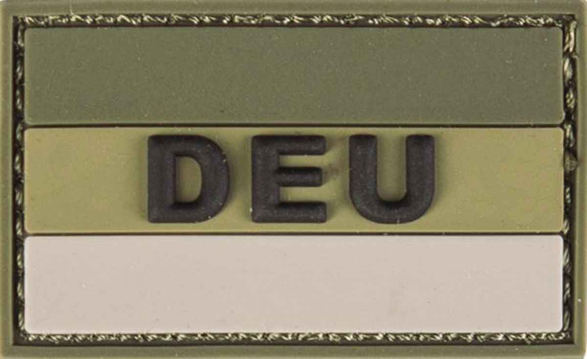 Patch Germany Flag DEU PVC Large 8x5 cm Olive Green + Desert Hook&Loop