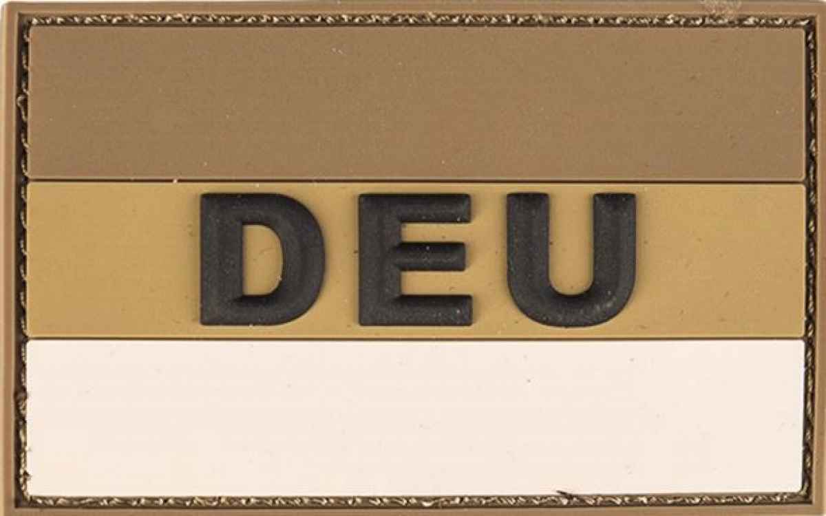 Patch Germany Flag DEU PVC Large 8x5 cm Olive Green + Desert Hook&Loop