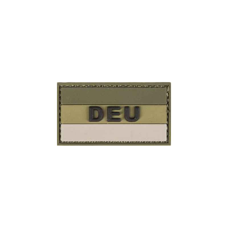 Patch Deutschland Flagge DEU PVC Klein 5,5x3 cm Oliv + Sand mit Klett