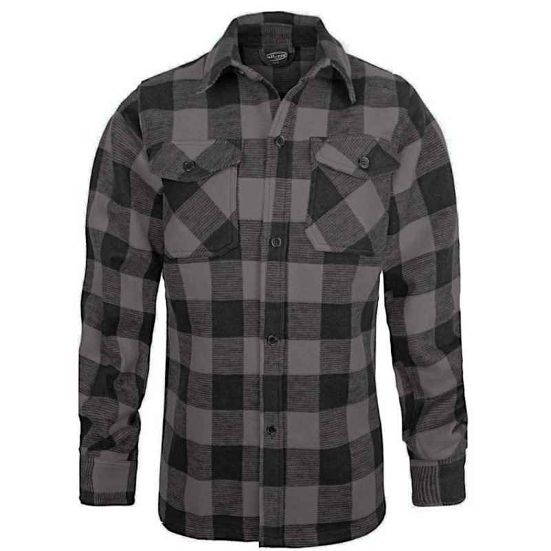 Mil-Tec Holzfällerhemd  Flannel Schwer - Schwarz-Grau