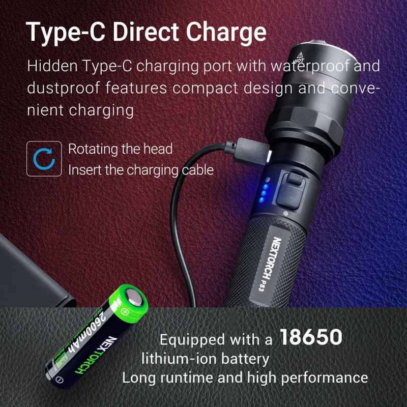 Nextorch P83 LED Flashlight 360° Warning Light Function + Emergency Glass Breaker