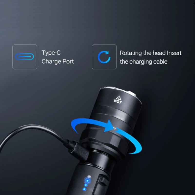 Nextorch P84B 3700 Lumen LED Flashlight 360° Warning Light Function + Emergency Glass Breaker