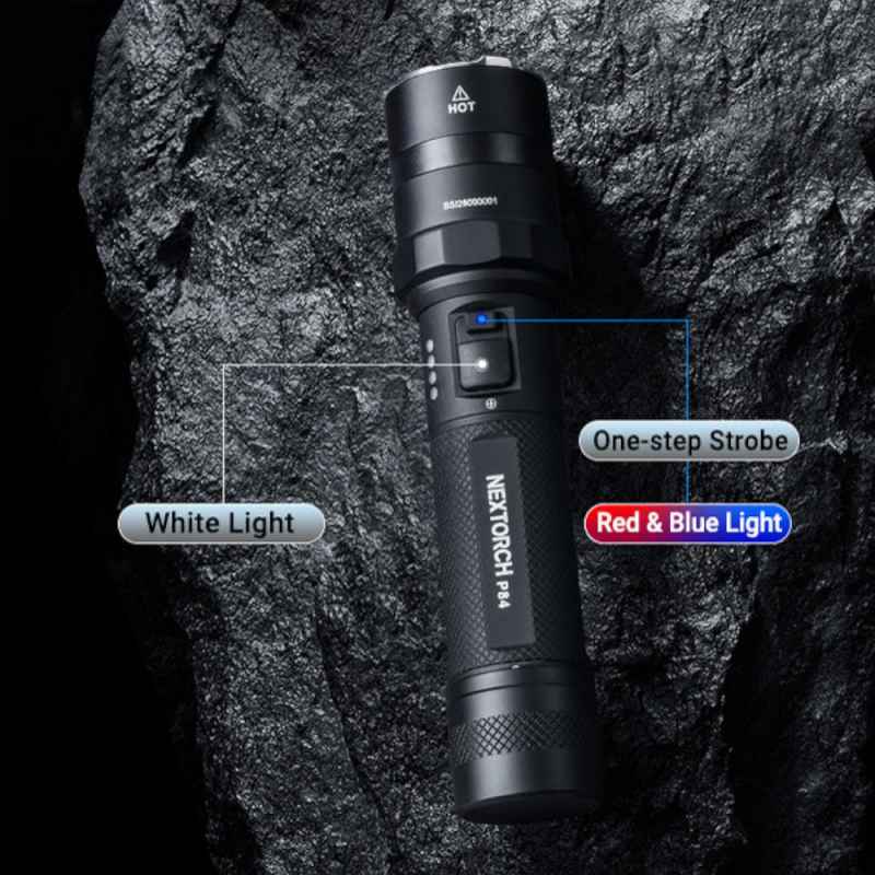 Nextorch P84B 3700 Lumen LED Flashlight 360° Warning Light Function + Emergency Glass Breaker