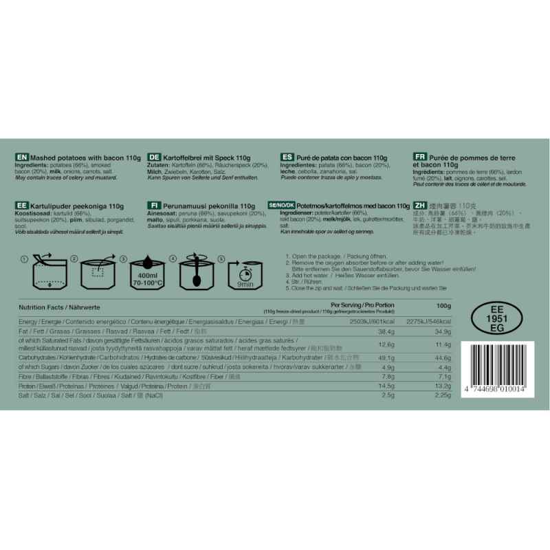 Tactical Foodpack - Kartoffelbrei mit Speck (Hauptmahlzeit)