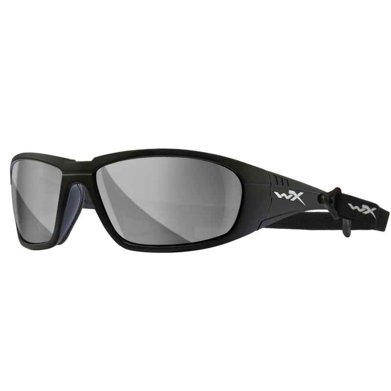 Wiley X - WX Boss Grey Silver Flash Matte Black Frame Sonnenbrille