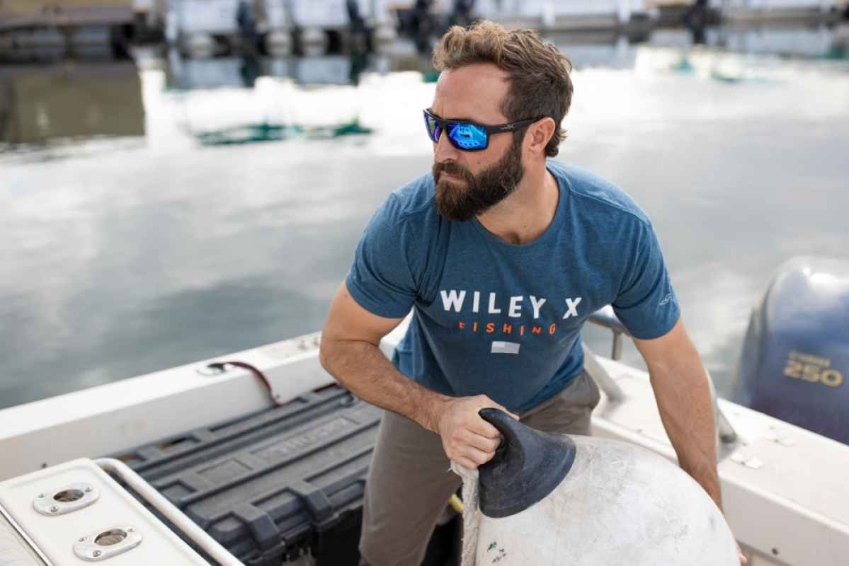 Wiley X - Peak Captivate Blue Mirror Matte Black Frame Sonnenbrille