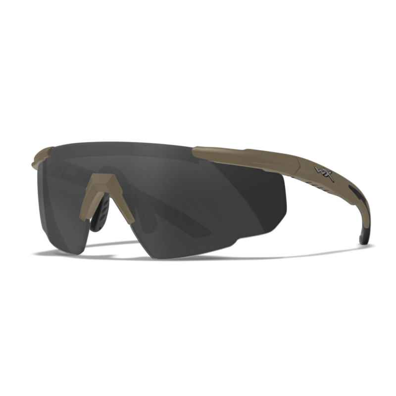 Wiley X - WX Saber Advanced Smoke/Clear/Rust Tan Frame Sunglasses