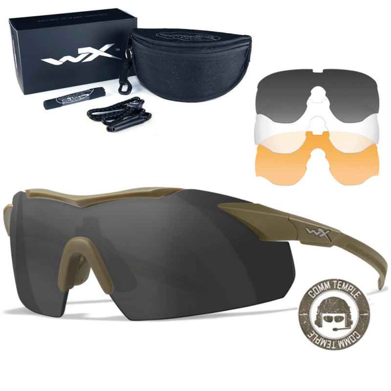Wiley X - WX Vapor COMM 2.5 Grey/Clear/Light Rust Matte Tan Frame Sunglasses