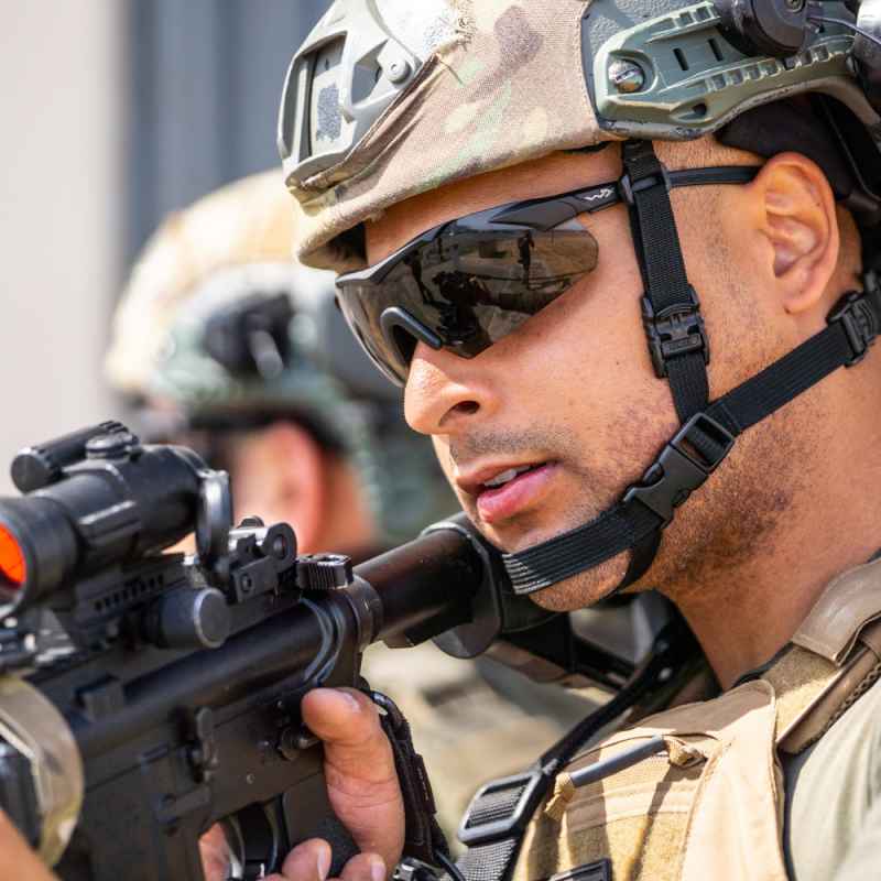 Wiley X - WX Vapor COMM 2.5 Grey/Clear/Light Rust Matte Tan Frame Sunglasses