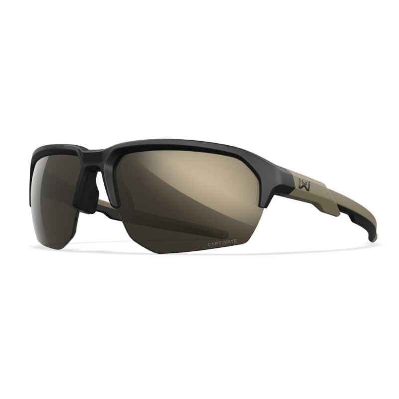 Wiley X Jakl Captivate Tungsten Mirror Matte Black/Tan Frame