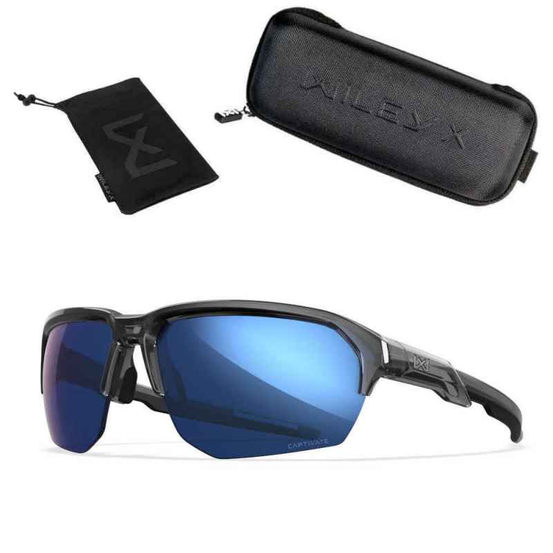 Wiley X Jakl Captivate Polarisierend Blue Mirror Gloss Crystal Grey Frame