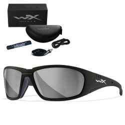 Wiley X - WX Boss Grey Silver Flash Matte Black Frame Sunglasses